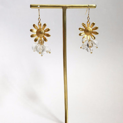 Flower Crystal pierce/earring 第4張的照片