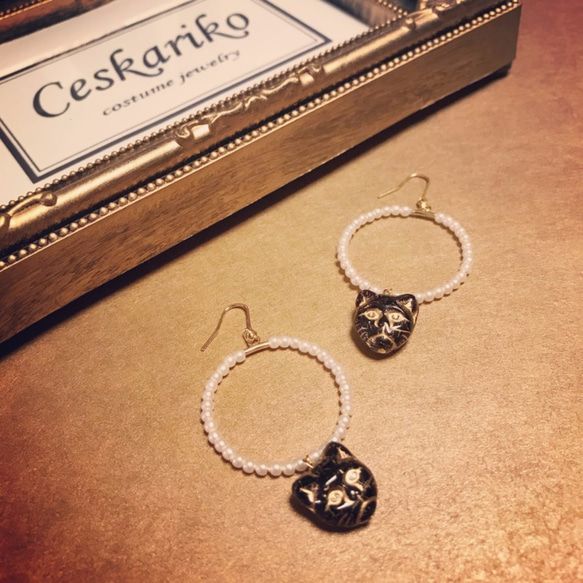 Romantic cat pierce/earring 第1張的照片