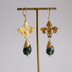 Vintage metal&glass pierce(earring) 5枚目の画像