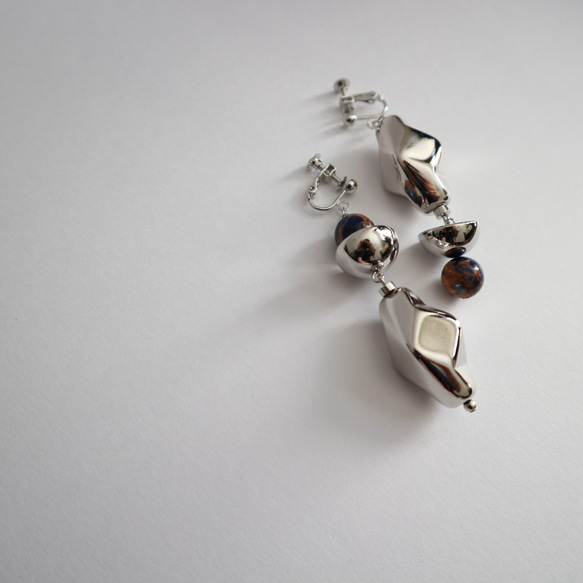 Silver CUBISM earring/pierce 1枚目の画像