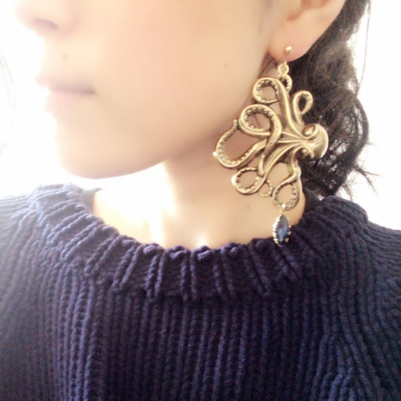 [再次上架]海珠寶守護天使·章魚〜耳環/耳環〜 第7張的照片