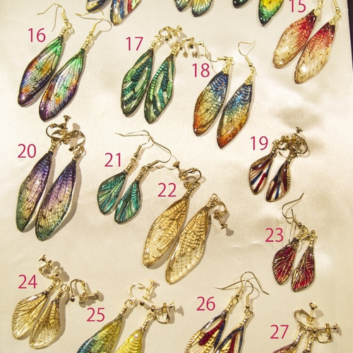 ほんものの蝉の翅】【オーダーメイド】セミのピアス イヤリング