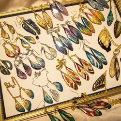 【ほんものの蝶の翅】バタフライのピアス イヤリング ブラウン 4枚目の画像
