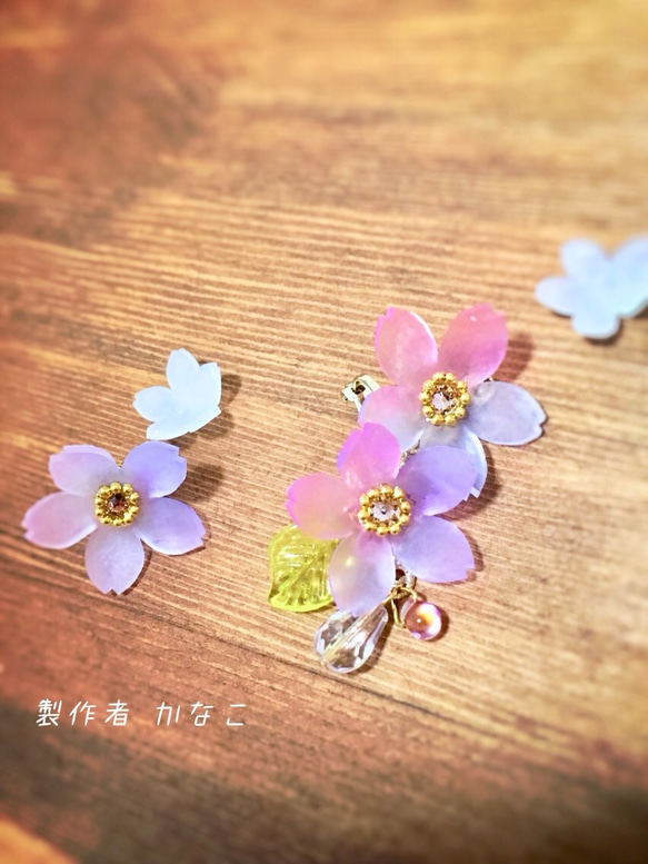 恋染桜のイヤーカフ＆ピアス【イヤリング】 1枚目の画像