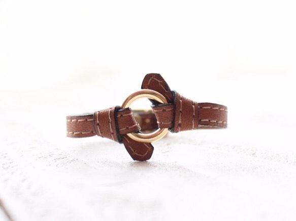 【再販】knot ring bracelet elegant camel 3枚目の画像