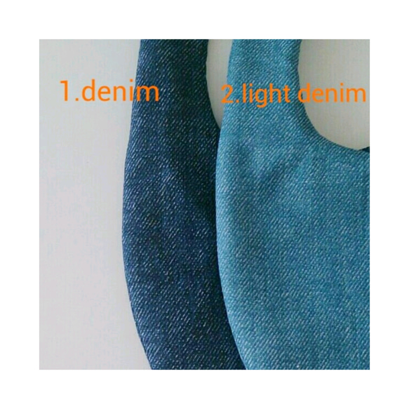 Simple bib ◆ denim ◆  低月齢からのサイズ調整可能 3枚目の画像