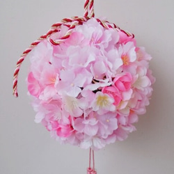 和装ブーケ・桜のボールブーケ　　結婚式・披露宴・前取り撮影・お祝いの席・2次会、パーティー・春の宴に 1枚目の画像