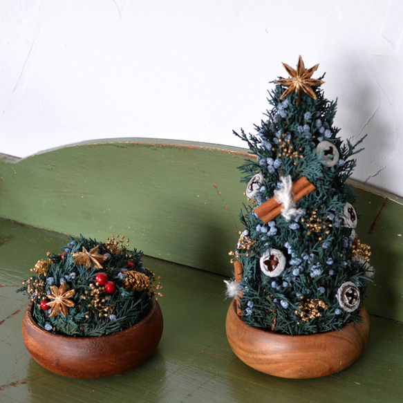 木のぬくもり シンプルナチュラル ツリー プリザーブドフラワー トピアリー  ギフト 　クリスマス 3枚目の画像