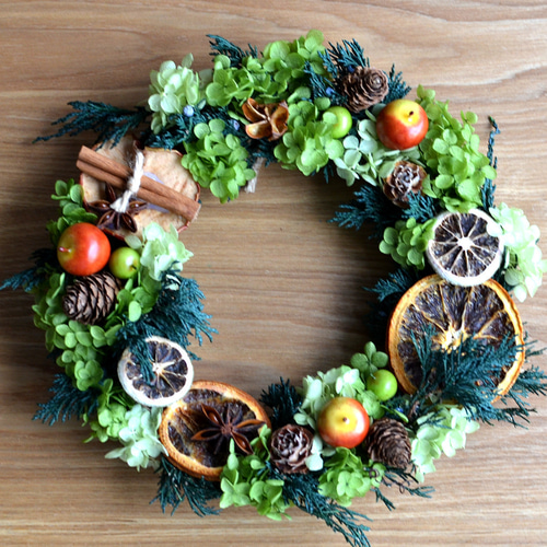 送料OFF！ ドライフルーツリース プリザーブドフラワー 森のリース