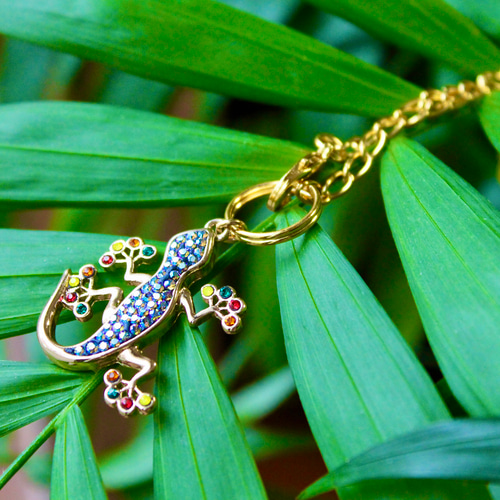 受注制作】再販×⑪ スタイリッシュな黒トカゲのバッグチャーム バッグ