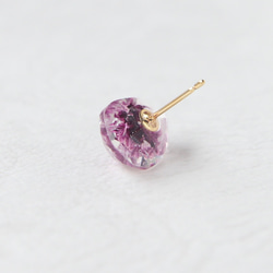 受注生産 flower crystal  drop ＜purple＞＊イヤリング・樹脂ノンホール・樹脂ポスト選択可能 3枚目の画像