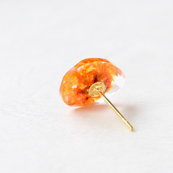 受注生産 flower crystal  drop ＜orange＞＊イヤリング・樹脂ノンホール・樹脂ポスト選択可能 3枚目の画像