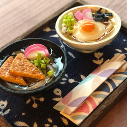 ミニチュア手打ちうどん！きつねうどん、やまかけうどんセット 1枚目の画像