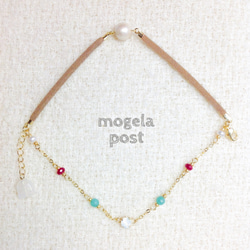 【限定♥︎SALE】コットンパール×ホワイトオパール♡moon stoneの2連ブレス 3枚目の画像