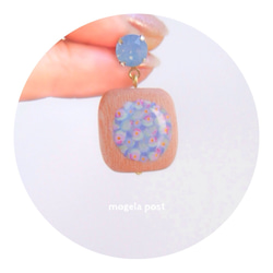 紫陽花の耳飾り♡air blue opal 4枚目の画像