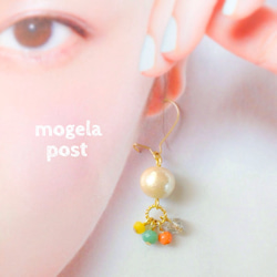 【14kgf】コットンパール♡sweet colorの耳飾り 1枚目の画像