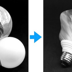 透明な LED電球カバー 捻り模様の傘 直径 12cm 裸電球にかぶせる おしゃれに きらめくランプシェード W001 6枚目の画像