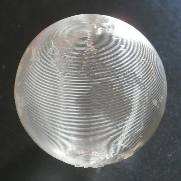 3D らせん印刷 かる～い 地球儀 (透明，直径 5 cm，約 5 グラム) 2枚目の画像