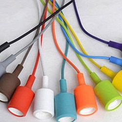 LED シャンデリア電球 と 超小形 3D 印刷透明シェード つきペンダント・ライト #10011 6枚目の画像