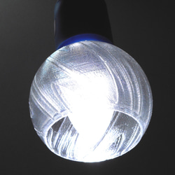 LED シャンデリア電球 と 超小形 3D 印刷透明シェード つきペンダント・ライト #10012 2枚目の画像