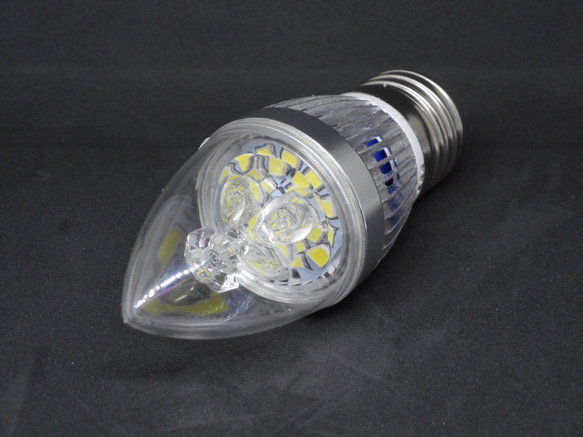 LED シャンデリア電球 と 超小形 3D 印刷透明シェード つきペンダント・ライト #10012 4枚目の画像