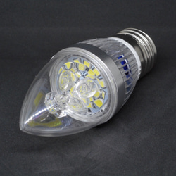 LED シャンデリア電球 と 超小形 3D 印刷透明シェード つきペンダント・ライト #10013 4枚目の画像