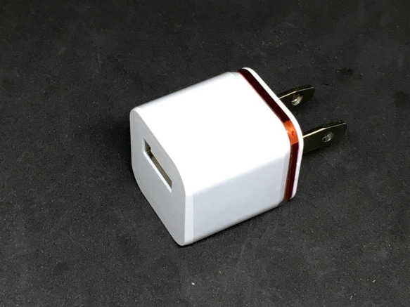 3Dデザインランプ おしゃれな波模様の USB スタンド兼ペンダントライト 赤色 直径 6 cm #USBred06S 5枚目の画像