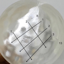 直径 9 cm フィボナッチ模様つきボールランプ (100 V 5 W 電球色 LED 電球 白熱灯 30 W 相当) 7枚目の画像