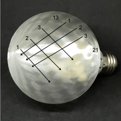 直径 9 cm フィボナッチ模様つきボールランプ (100 V 6 W 電球色 LED 電球 白熱灯 40 W 相当) 7枚目の画像