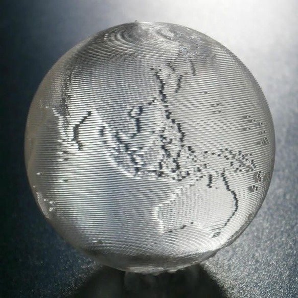 3Dデザイン かる～い 3D 印刷 地球儀 (おしゃれなミニ透明インテリア，直径 2～6 cm 3枚目の画像