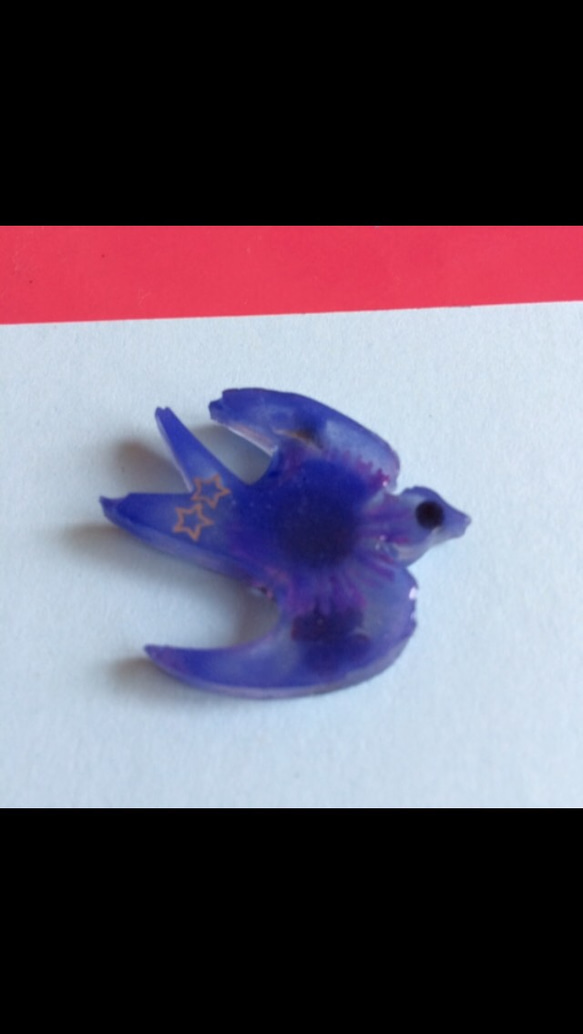 青いツバメさんとお花 2枚目の画像