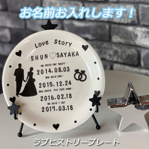 843 名入れオーダー プレート ヒストリープレート 名前 丸皿