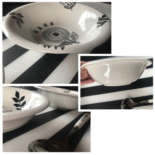 894 名入れオーダー プレート 名前 フラワー 北欧 丸皿 カレー皿