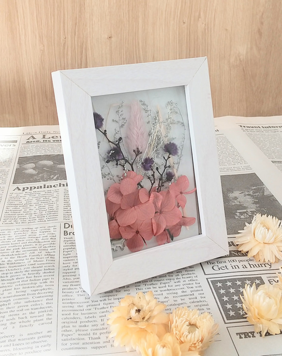 紫陽花とタイガーアイのフラワーフレーム 4枚目の画像