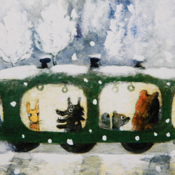 ＊雪の電車＊木製パネル 3枚目の画像