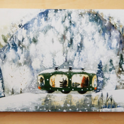 ＊雪の電車＊木製パネル 4枚目の画像