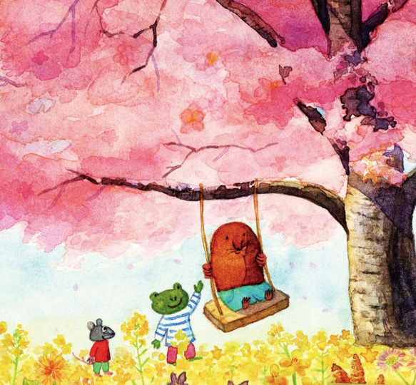 ポストカードお好み（4枚セット）『No.7お花見　桜』 2枚目の画像