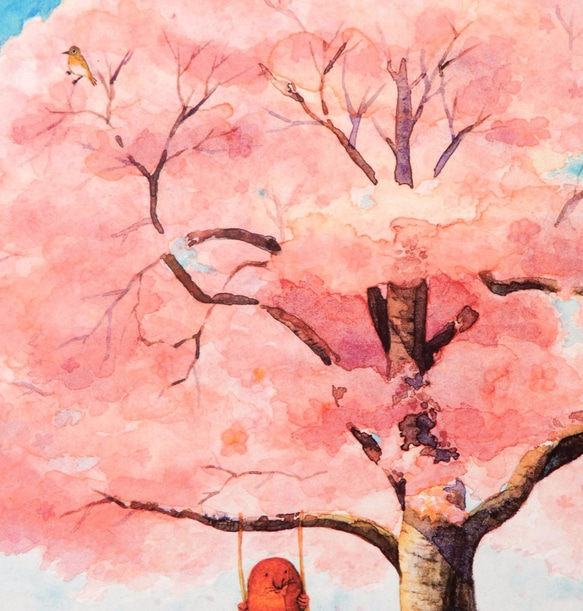 A4ポスター（額付き）　＊桜の下でお花見を＊ 5枚目の画像