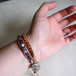 木珠及紫水晶連續兩個手鐲 第4張的照片