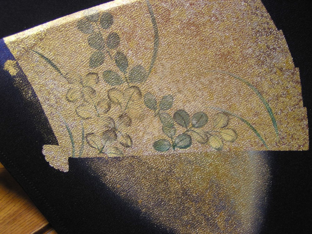 送料無料  絹の日傘 留袖からリメイク 大きめ 扇面柄