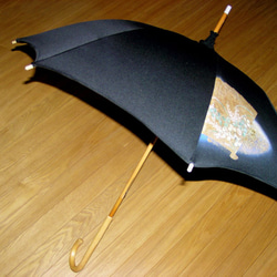 送料無料  絹の日傘 留袖からリメイク 大きめ 扇面柄 2枚目の画像
