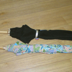 送料無料  絹の日傘 留袖からリメイク 大きめ 扇面柄 4枚目の画像