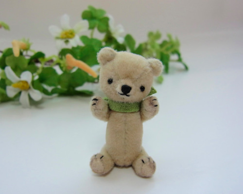 ベージュくまのちびっこ(4．8センチちんまりミニチュアテディベア