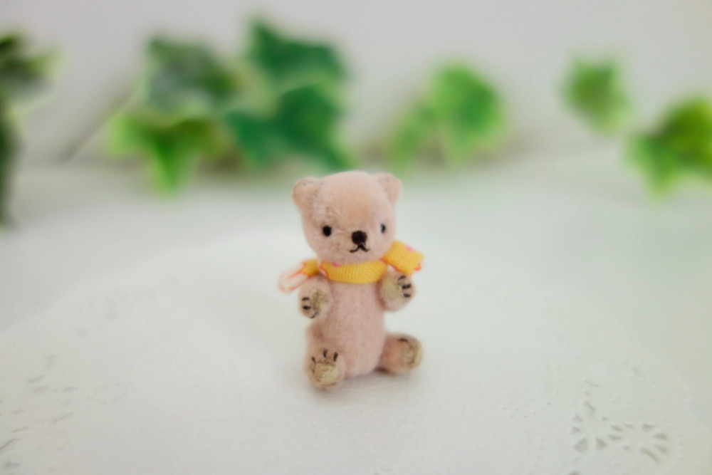 3．4センチ「ノワ」（ピンク）／ミニチュアテディベア ぬいぐるみ