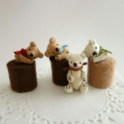 ベージュくまのちびっこ(4．8センチちんまりミニチュアテディベア