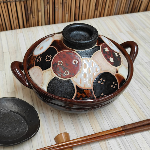 ぷぅ様ご希望】6号 土鍋 1人用 古風 陶器 かわいい 柿、梅柄 14個 ぷぅ