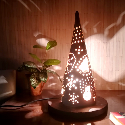クリスマスランプシェード 陶器製 スタンドライト・テーブル