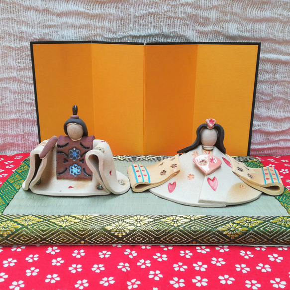 雛人形（A） 陶器　ひな祭り　節句　女雛　男雛　陶雛 1枚目の画像