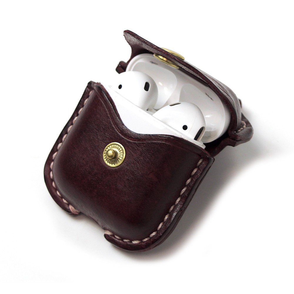 AirPodsケース AirPods proにも対応 - BROWN - 本革 ワイヤレス