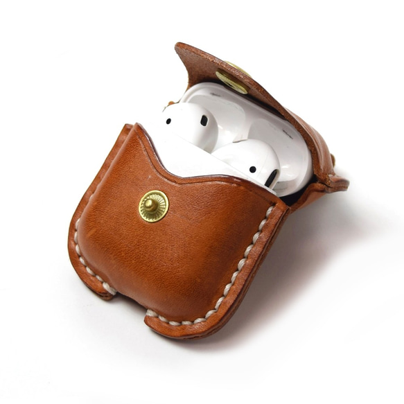 AirPodsケース ‐ CAMEL - 本革 ワイヤレスイヤホンケース その他ケース